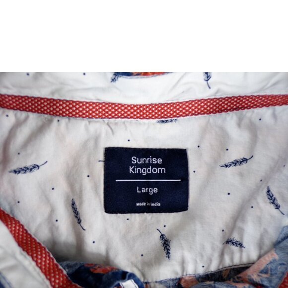 Sunrise Kingdom Navy Blue Lobster Fish Design Short Sleeve Button Down L #521 - Picture 9 of 9